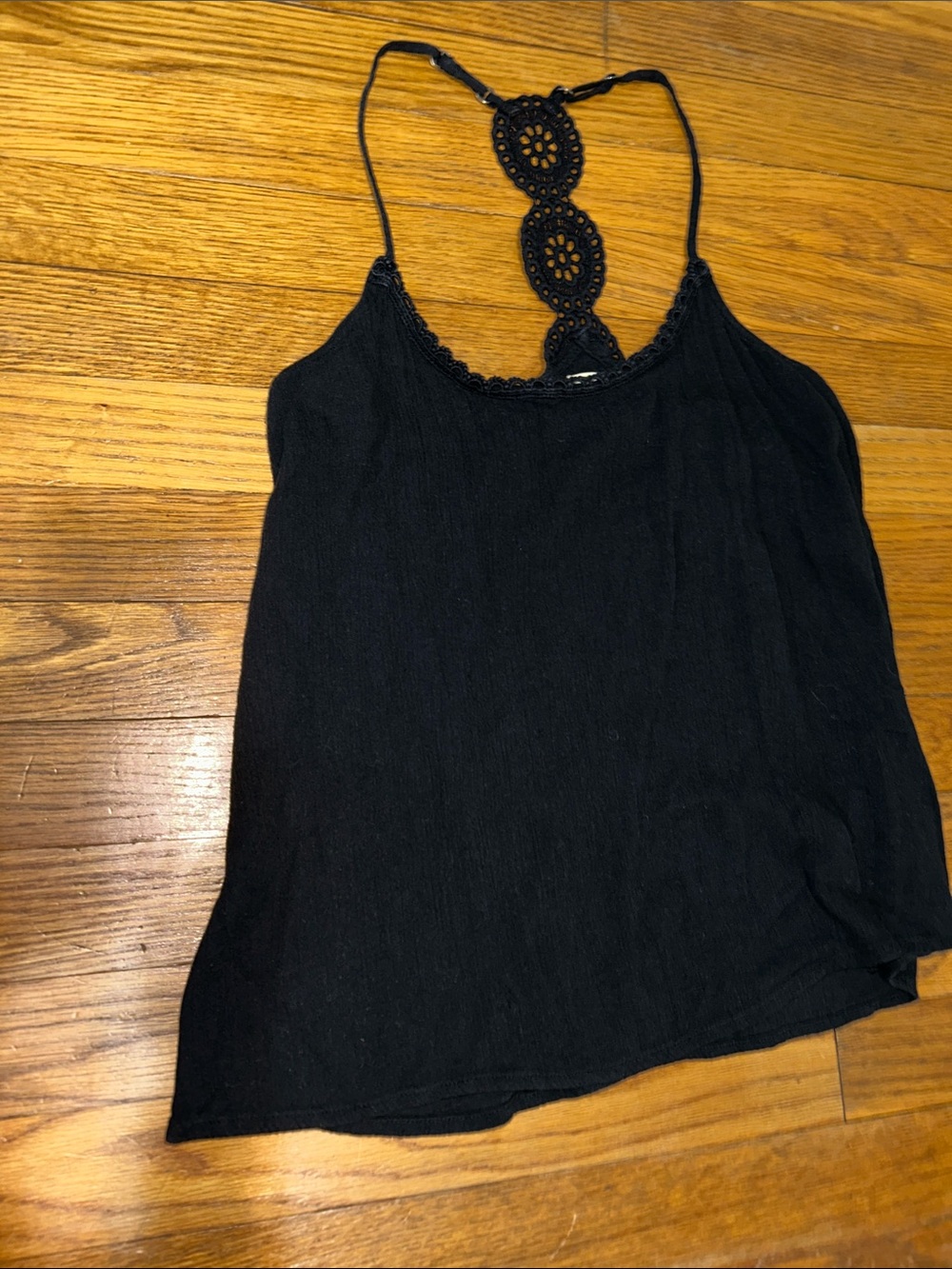 Hollister Black Crochet Racerback Tank Cami